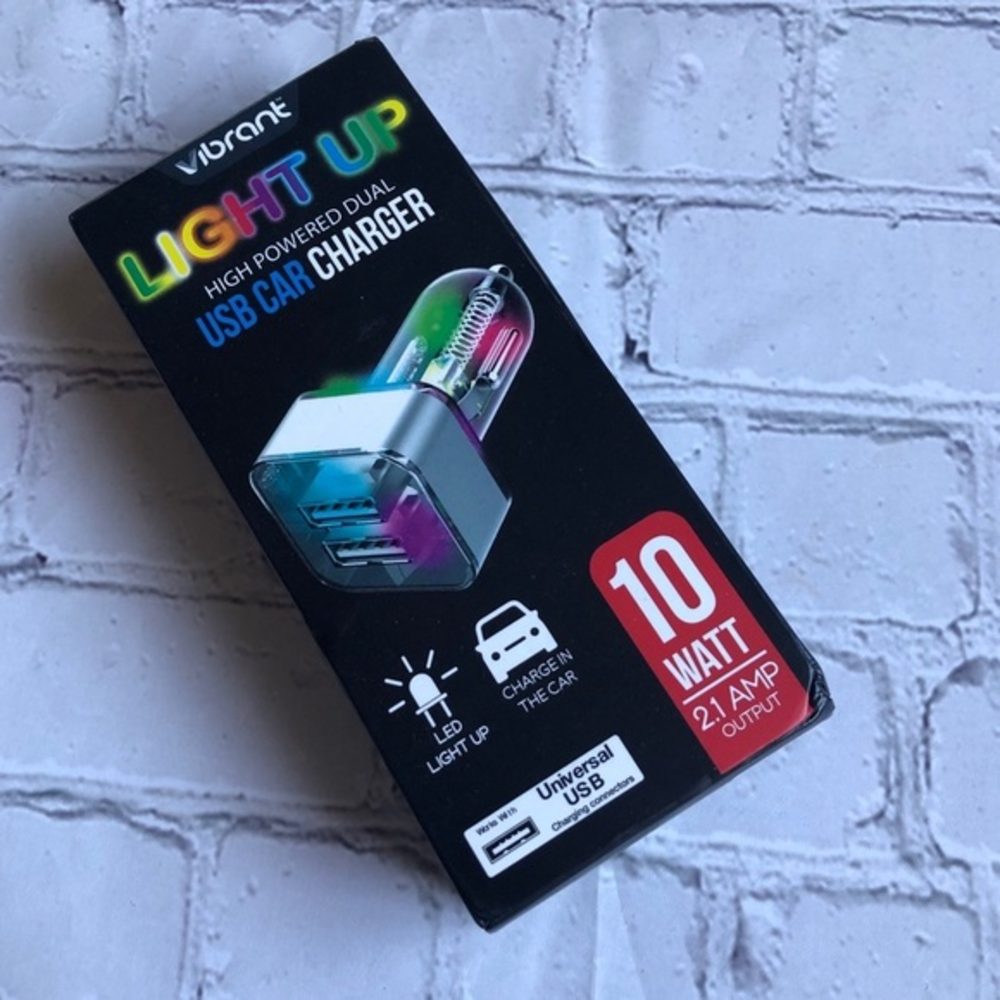 Vibrant‎ Light up USB charger for car NEW in box